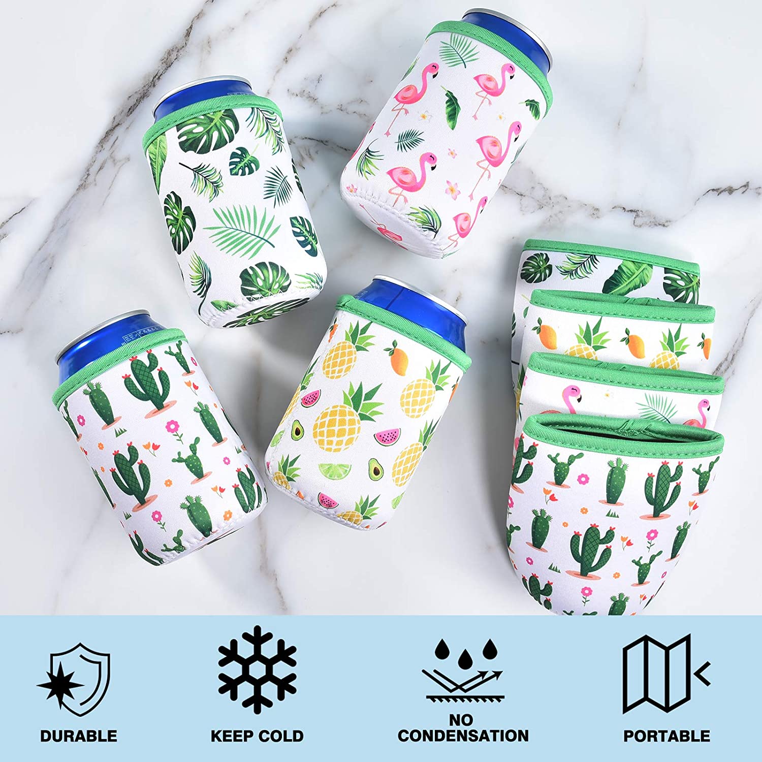 12oz Full Color Sublimation Can Cooler Sleeves w/1 Seam