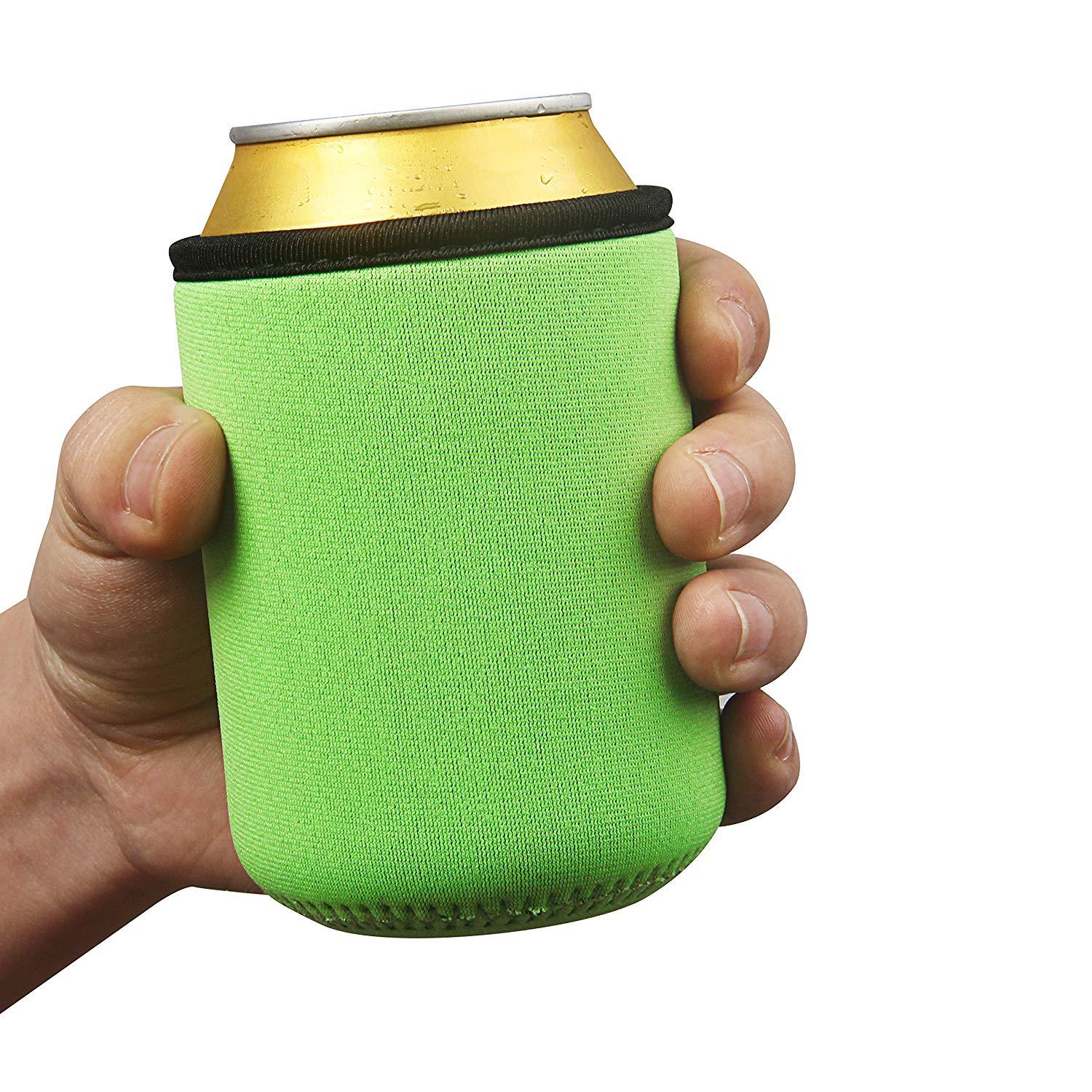 Neoprene 1 Seam Beer Can Sleeve Covers W/Stitched Fabric Edges