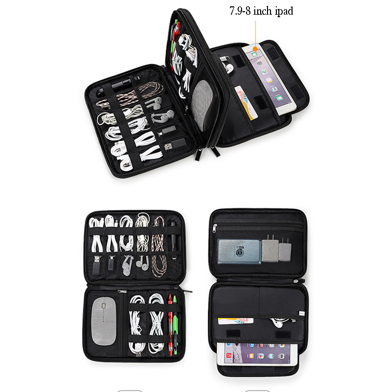 Waterproof Double-Layer Travel Cable Organizer Bag Electronic Accessories
