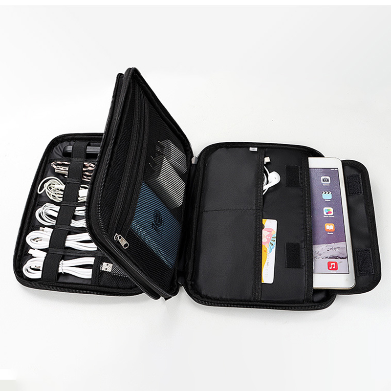 Waterproof Double-Layer Travel Cable Organizer Bag Electronic Accessories