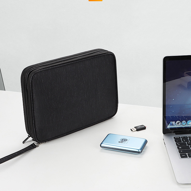 Waterproof Double-Layer Travel Cable Organizer Bag Electronic Accessories