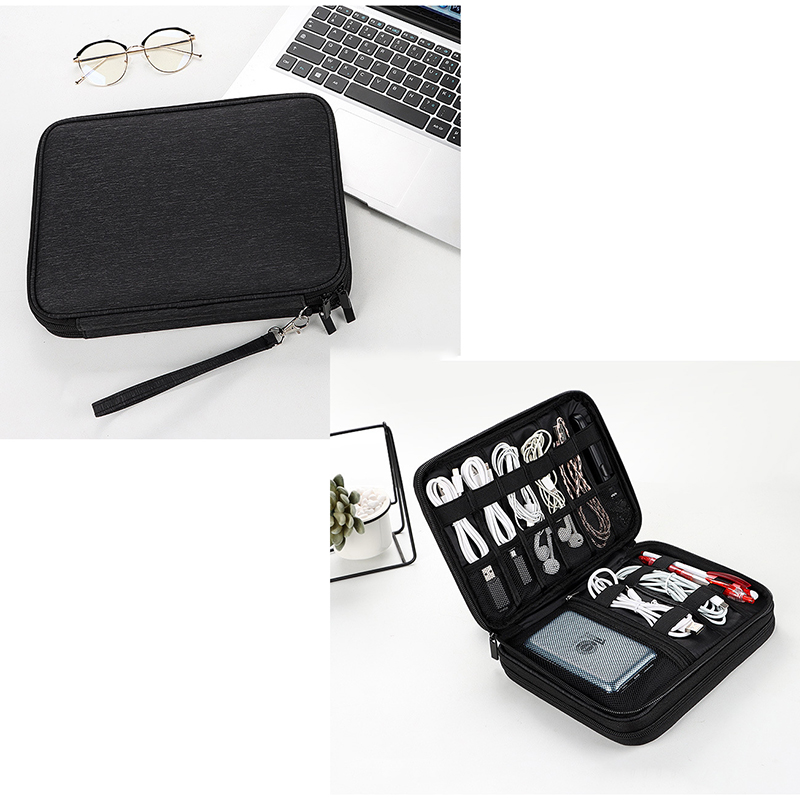 Waterproof Double-Layer Travel Cable Organizer Bag Electronic Accessories