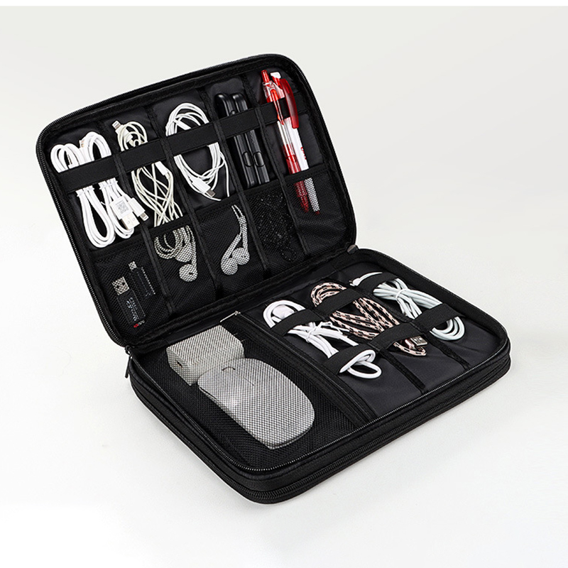 Waterproof Double-Layer Travel Cable Organizer Bag Electronic Accessories