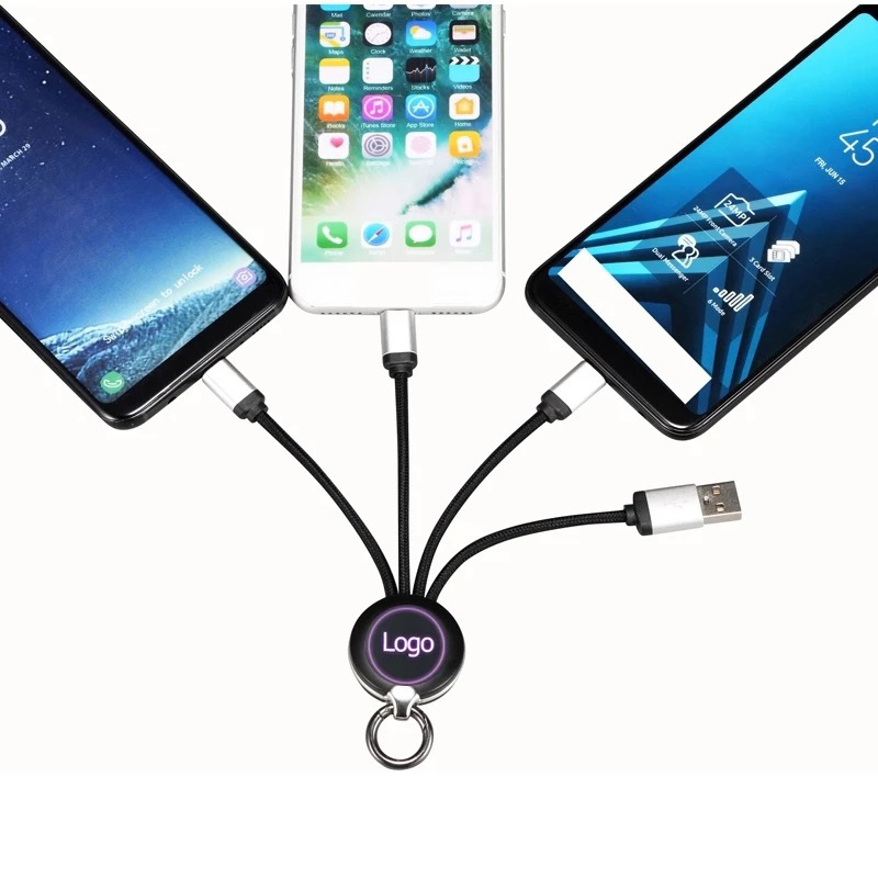 3 in 1 USB Charging Cable w/LED Backlight LOGO