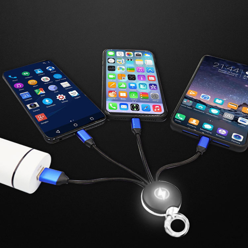 3 in 1 USB Charging Cable w/LED Backlight LOGO