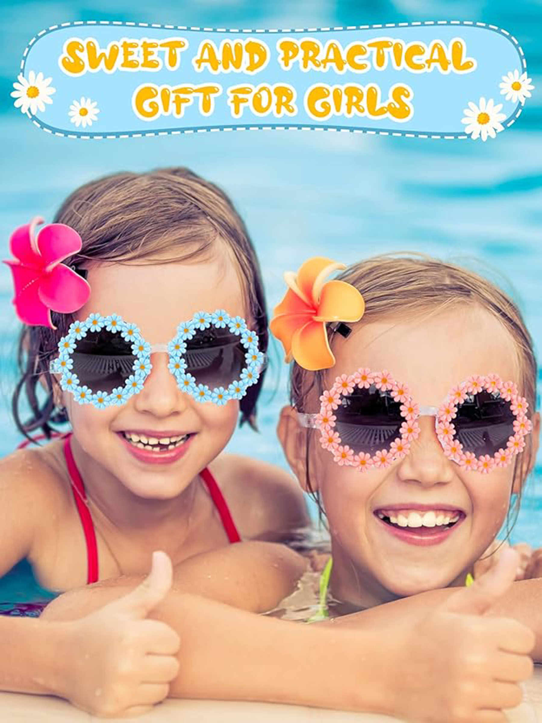 Daisy Sunglasses Flower Round Sunglasses for Toddler 