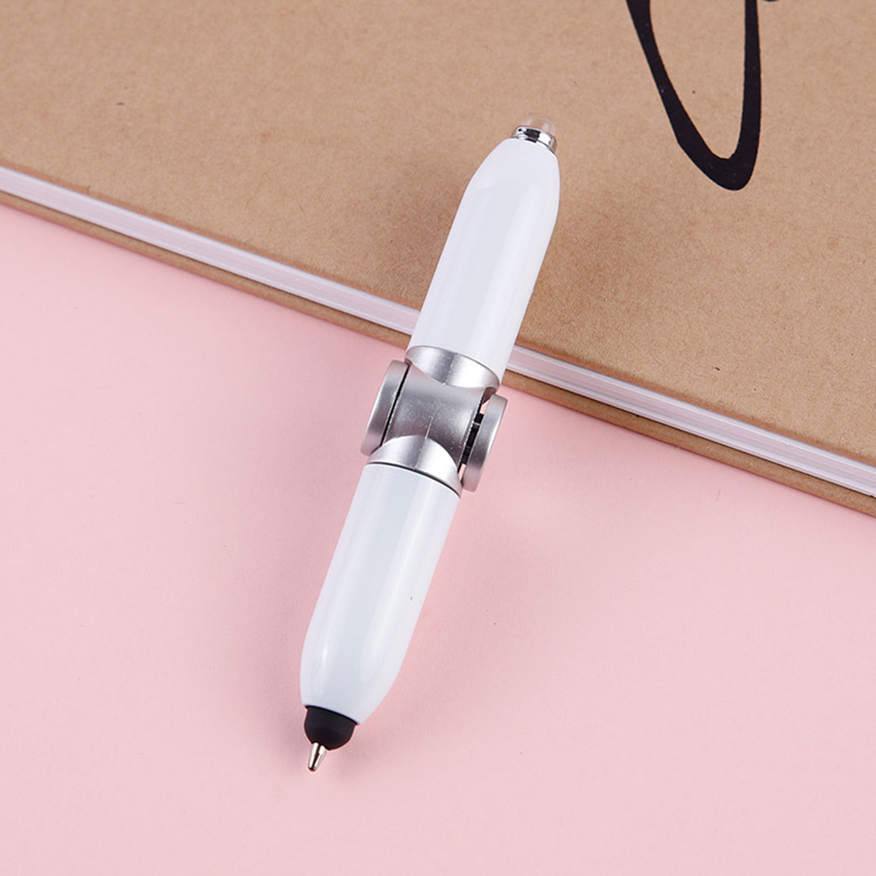 Rotating Ballpoint Pen with LED Light
