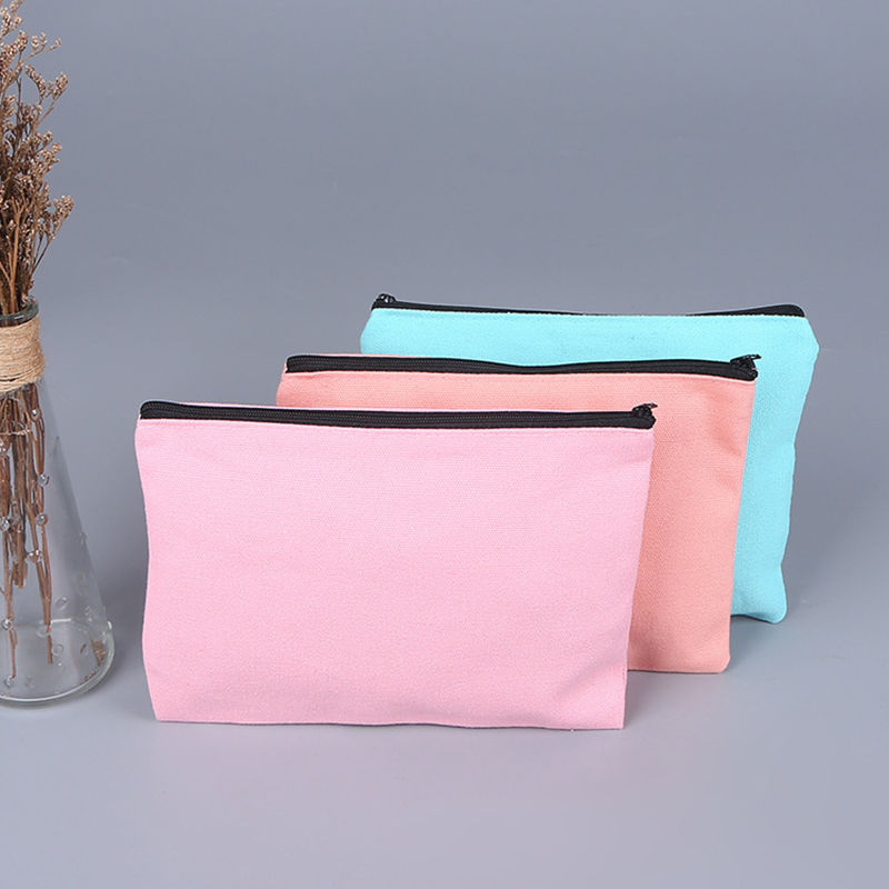 Canvas Zipper Pouch Pen Bag Makeup Bags 