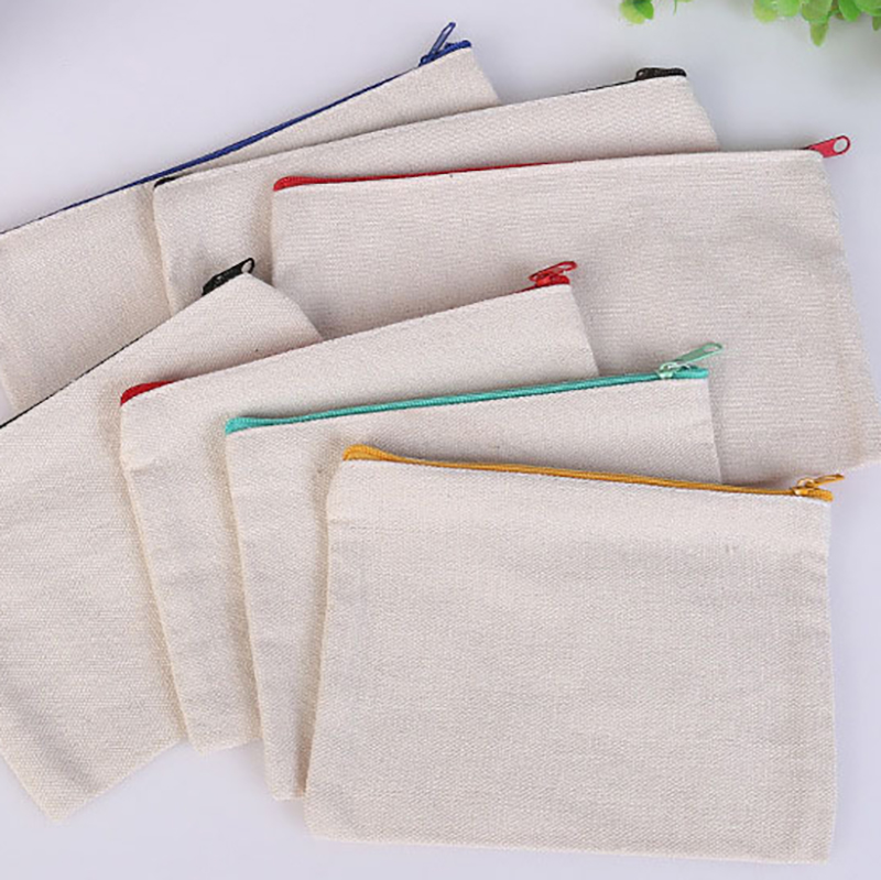 Canvas Zipper Pouch Pen Bag Makeup Bags 