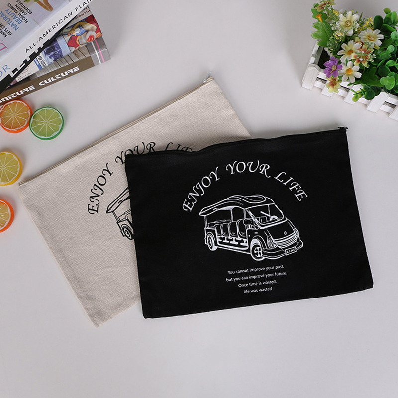 Canvas Zipper Pouch Pen Bag Makeup Bags 